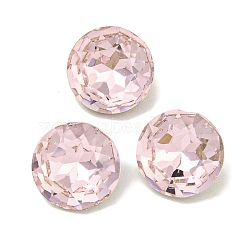 Glass Rhinestone Cabochons, Flat Back & Back Plated, Faceted, Diamond, Light Rose, 8x4mm(RGLA-L029-13A-223)