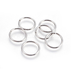 Tarnish Resistant 304 Stainless Steel Open Jump Rings, Stainless Steel Color, 16x1.3mm, Inner Diameter: 13mm, 450pcs/bag(STAS-P212-24P-03)