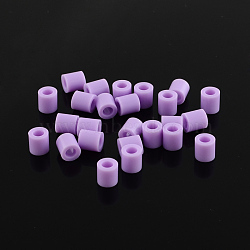 5mm Melty Beads PE Fuse Beads, Small DIY PE Beads, Tube, Lilac, 5x5mm, Hole: 3mm(X-DIY-R013-79)