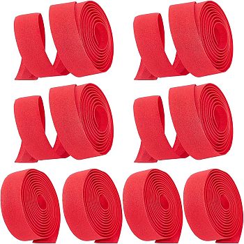 SUPERFINDING Artificial Leather Road Bike Handlebar Tapes, with Resin Plugs, Bicycle Bar Tape, Cycling Handle Wrap, Red, 25~2000x25~30x2.5~18mm, 4pcs/set