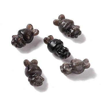 Natural Silver Obsidian Beads, Rabbit, 19x11x10mm, Hole: 1.5mm