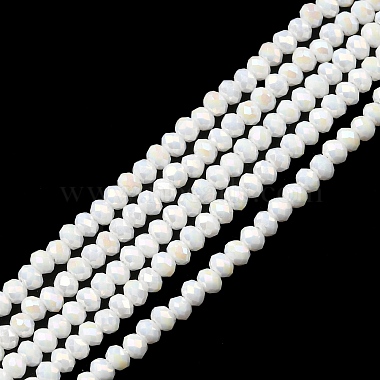 White Rondelle Glass Beads