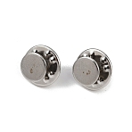 304 Stainless Steel Lapel Pin Backs, Tie Tack Pin, Brooch Findings, Stainless Steel Color, 10.5x11.5mm, round: 8mm(STAS-P262-03P-02)