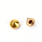 Iron Rivet, for Clothes Bag Shoes Leather Craft, Cone, Golden, 6x4mm(IFIN-WH0057-37G)