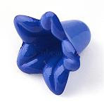 Opaque Acrylic Beads, Trumpet Flower Beads, Flower, Royal Blue, 17x17x12mm, Hole: 1.5mm, about 775pcs/500g(SACR-Q149-C32)