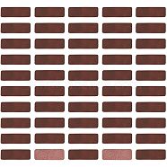 Leather Blank Labels, Rectangle, for DIY Clothes, Bag, Hat, Coconut Brown, 50x18x2mm(AJEW-WH0317-36)