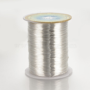 Round Copper Wire for Jewelry Making, Silver, 22 Gauge, 0.6mm, about 1312.33 Feet(400m)/roll(CWIR-Q005-0.6mm-04)