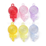 Transparent Plastic Pendants, Lollipop Charm, Mixed Color, 42.5x22x21mm, Hole: 3mm(KY-D017-02)