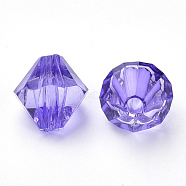 Transparent Acrylic Beads, Bicone, Blue Violet, 10x10mm, Hole: 2.5mm, about 1323pcs/500g(TACR-S146-10mm-20)