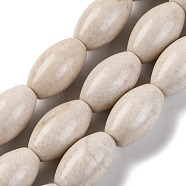 Natural Fossil Beads Strands, Oval, 20~21x12.5mm, Hole: 1mm, about 20pcs/strand, 15.94''(40.5cm)(G-H040-C02-01)