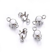 304 Stainless Steel Rhinestone Claw Settings, Flat Round, Stainless Steel Color, Tray: 5mm, 10x5x4mm, Hole: 1.8mm(STAS-O107-21P)