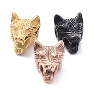 Ion Plating(IP) 304 Stainless Steel Beads, Wolf Head, Mixed Color, 14x11.5x11.5mm, Hole: 1.6mm(STAS-P291-10)