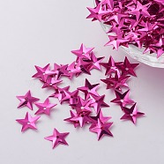Ornament Accessories Plastic Paillette/Sequins Beads, Star, Hot Pink, 10x10x0.8mm, Hole: 1mm(PVC-E001-05-YD01)