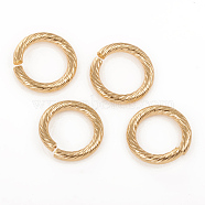 304 Stainless Steel Jump Ring, Open Jump Rings, Golden, 13x2mm, Inner Diameter: 9mm, 12 Gauge (STAS-G224-23G-03)