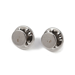 304 Stainless Steel Lapel Pin Backs, Tie Tack Pin, Brooch Findings, Stainless Steel Color, 10.5x11.5mm, round: 8mm(STAS-P262-03P-02)