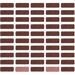 Leather Blank Labels, Rectangle, for DIY Clothes, Bag, Hat, Coconut Brown, 50x18x2mm(AJEW-WH0317-36)