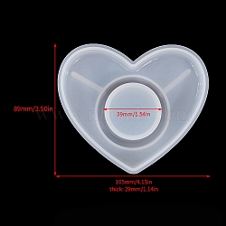 Tealight Candle Holder Molds, DIY Food Grade Silicone Molds, Resin Plaster Cement Casting Molds, Heart, 8.9x10.5x2.9cm(PW-WG39092-07)