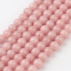 Natural Mashan Jade Round Beads Strands, Dyed, Light Salmon, 6mm, Hole: 1mm, about 69pcs/strand, 15.7 inch(G-D263-6mm-XS22)