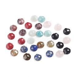 Natural & Synthetic Mixed Stone Cabochons, Half Round/Dome, Faceted, 7~8x3.5mm(G-F680-G)