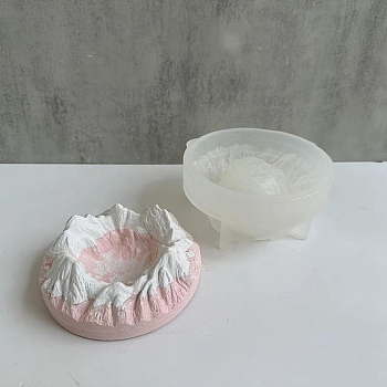 DIY Volcano Shape Ashtray Silicone Molds, Storage Molds, for Resin, Gesso, Cement Craft Making , White, 128x66mm