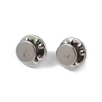 304 Stainless Steel Lapel Pin Backs, Tie Tack Pin, Brooch Findings, Stainless Steel Color, 10.5x11.5mm, round: 8mm