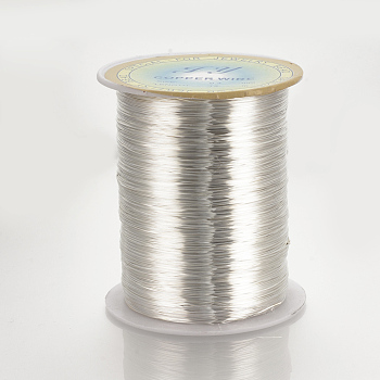 Round Copper Wire for Jewelry Making, Silver, 22 Gauge, 0.6mm, about 1312.33 Feet(400m)/roll