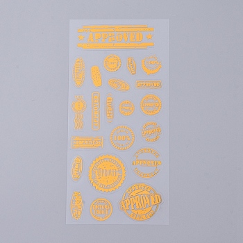 Waterproof Self Adhesive Hot Stamping Stickers Sets, DIY Hand Account Photo Album Decoration Sticker, Word, 17.6x8.6x0.01cm