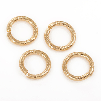 304 Stainless Steel Jump Ring, Open Jump Rings, Golden, 13x2mm, Inner Diameter: 9mm, 12 Gauge 