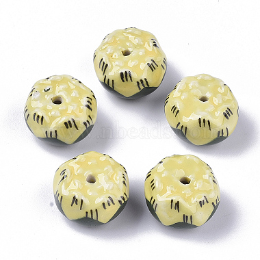 Yellow Flower Porcelain Beads