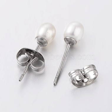 Natural Cultured Freshwater Pearl Ear Studs(EJEW-JE01814)-2