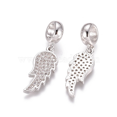 29mm Clear Wing Brass+Cubic Zirconia Dangle Beads