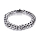 Tarnish Resistant Men's 304 Stainless Steel Cuban Link Chain Bracelets(BJEW-P263-B02-P)-1