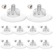 12 Sets Silicone Strong Suction Cup Holders, with Iron M6 Cap Nut, Bathroom Kitchen Shelf Accessories, Clear, 32x19mm(FIND-GF0003-39C)