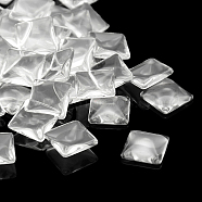 Transparent Clear Glass Square Cabochons, 20x6.5~6.8mm(GGLA-A001-20mm)