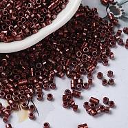 Baking Paint Glass Seed Beads, Cylinder, Coconut Brown, 2.5x2mm, Hole: 1.4mm, about 5039pcs/50g(X-SEED-S042-15A-19)