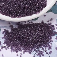 MIYUKI Delica Beads, Cylinder, Japanese Seed Beads, 11/0, (DB0782) Dyed Semi-Frosted Transparent Plum, 1.3x1.6mm, Hole: 0.8mm, about 2000pcs/10g(X-SEED-J020-DB0782)