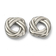 304 Stainless Steel Linking Rings, Twisted Square, Stainless Steel Color, 13x13x3mm, Inner Diameter: 5x5mm(STAS-E191-16P)