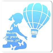 PET Plastic Drawing Painting Stencils Templates, Square, Balloon Pattern, 30x30cm(DIY-WH0244-049)