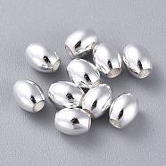 201 Stainless Steel Beads, Barrel, Silver, 6x5mm, Hole: 2mm(STAS-K210-37A-S)