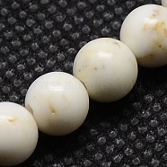 Natural Magnesite Beads Strands, Round, PapayaWhip, 6mm, Hole: 1mm(TURQ-G103-6mm)
