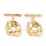 Brass Toggle Clasps, Nickel Free, Real 18K Gold Plated, Pendant: 18.5x16x3mm, Bar: 18.5x4x3mm, Hole: 1.5mm~1.8mm(X-KK-S354-294-NF)