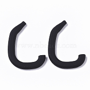 Reusable Silicone Ear Hook, Invisible Earmuffs, for Mouth Cover, Black, 46x34x5mm(AJEW-S075-01A)