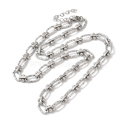 Non-Tarnish 304 Stainless Steel Oval Links Necklace for Women, Stainless Steel Color, 17-7/8~18-1/8 inch(45.5~46cm)(NJEW-B107-07P-02)