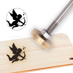 Stamping Embossing Soldering Brass with Stamp, for Cake/Wood, Angel & Fairy Pattern, 30mm(AJEW-WH0113-15O)