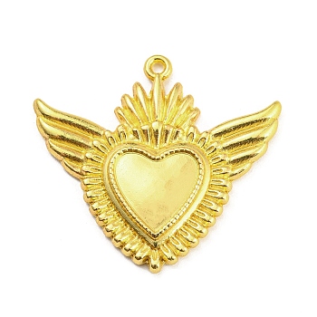 Alloy Rhinestone Settings Pendant, Heart, Golden, 36x39.5x3.5mm, Hole: 1.6mm