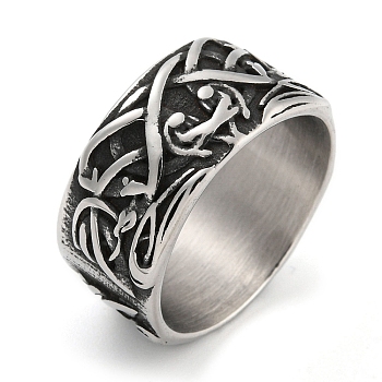 304 Stainless Steel Ring, Rings, Symbol, 12mm, Inner Diameter: 19mm