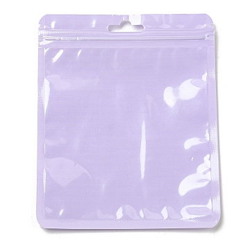 Rectangle Plastic Yin-Yang Zip Lock Bags, Resealable Packaging Bags, Self Seal Bag, Lilac, 15x12x0.02cm, Unilateral Thickness: 2.5 Mil(0.065mm)