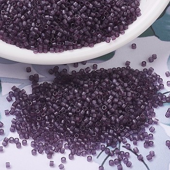 MIYUKI Delica Beads, Cylinder, Japanese Seed Beads, 11/0, (DB0782) Dyed Semi-Frosted Transparent Plum, 1.3x1.6mm, Hole: 0.8mm, about 2000pcs/10g