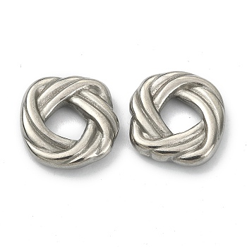 304 Stainless Steel Linking Rings, Twisted Square, Stainless Steel Color, 13x13x3mm, Inner Diameter: 5x5mm