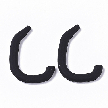 Reusable Silicone Ear Hook, Invisible Earmuffs, for Mouth Cover, Black, 46x34x5mm